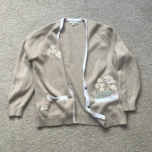 vans embroidered cardigan